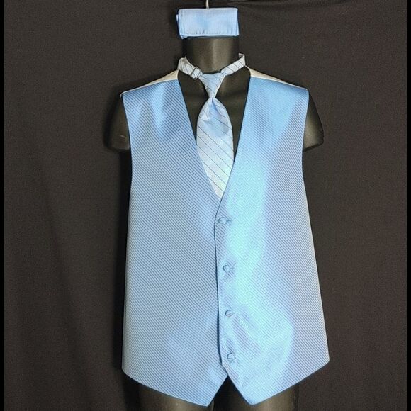 MEN'S LARR BRIO 3 PIECE FORMAL VEST & TIE SET XLT - Picture 1 of 9